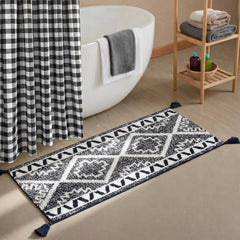 Tufted Bath Mat Runner 45x120cm – Ultra-Soft Microfiber with Tassels, Non-Slip Long Bath Mat